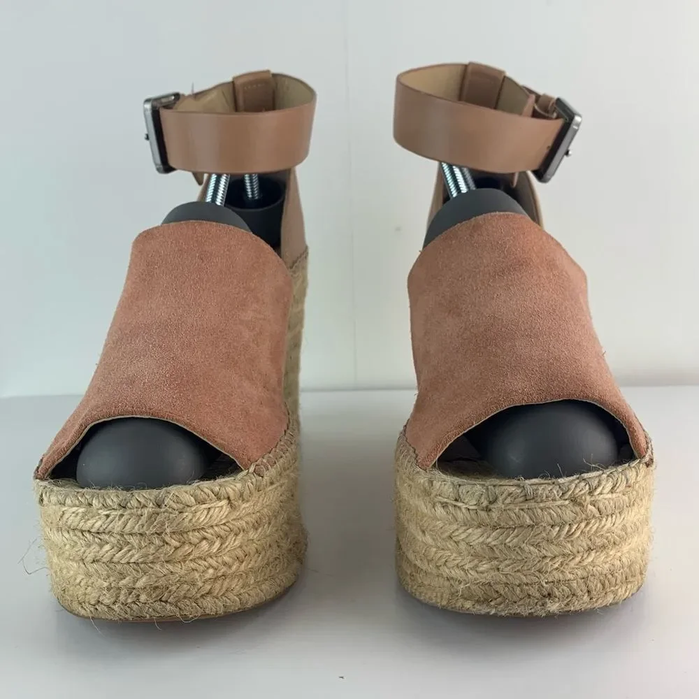 Marc Fisher LTD Women's Mladalyn High Platform Espadrille Wedge Sandals Size 9.5